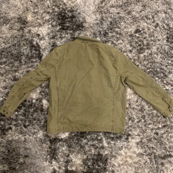 Levis Jacket Mens Medium Army Green Full Zip and Snap Pockets Trucker SZ XL - Picture 7 of 7